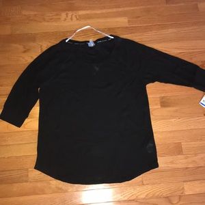 Calvin Klein 3/4 length sleeve black shirt